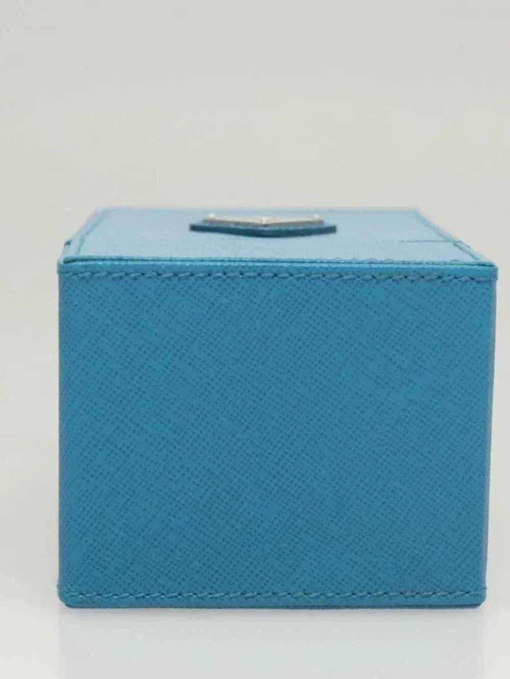 PRADA Cosmetic Pouch Leather Blue Auth 118869M